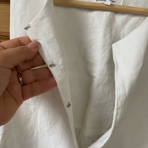 Emerson Fry Cream/White Linen Tank Top - Picture 4 of 7